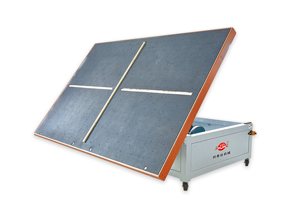 Inclined glass cutting table